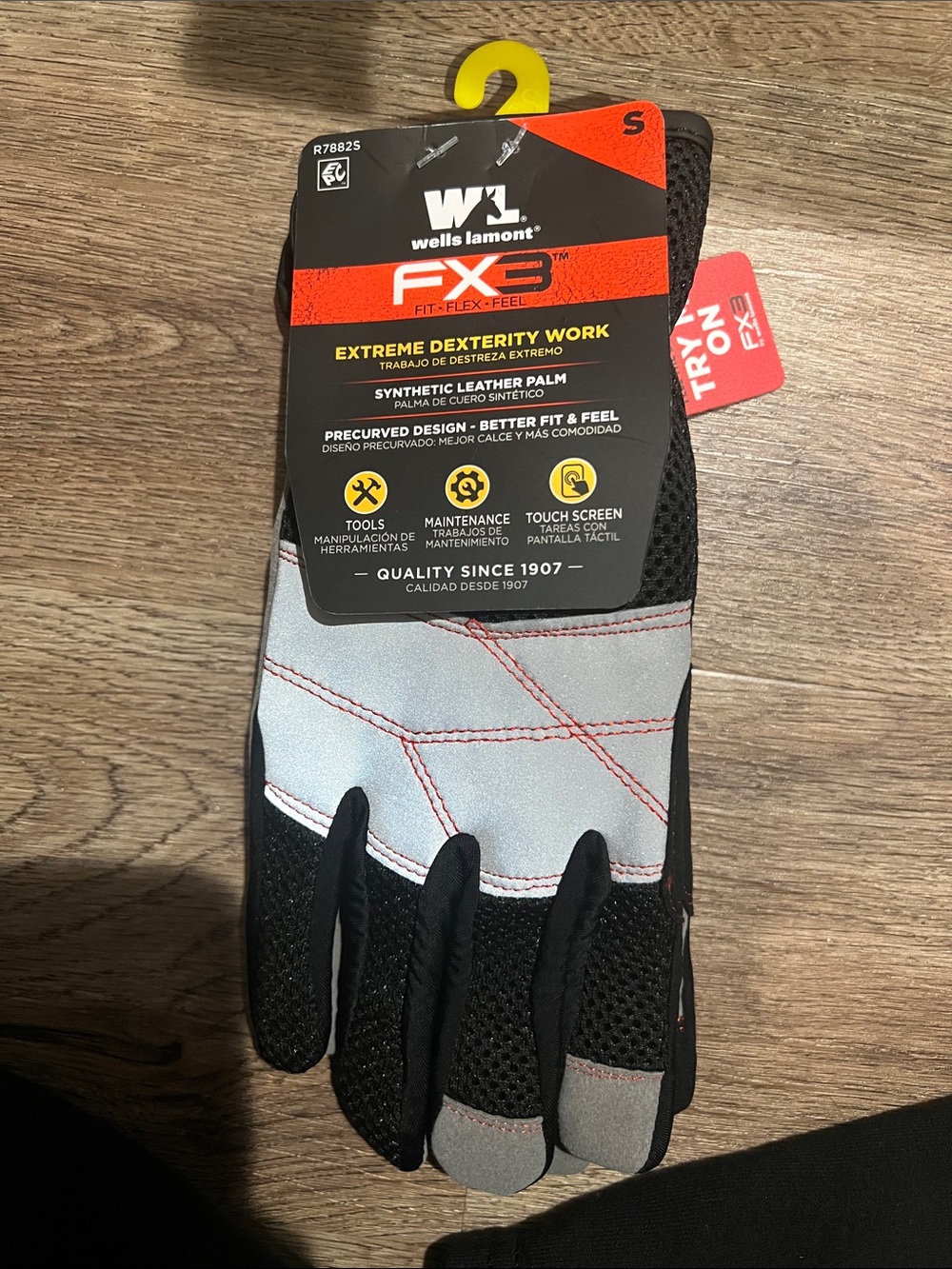 Wells Lamont FX3 Men's Black & Gray Synthetic Leather Work Gloves NEW!!